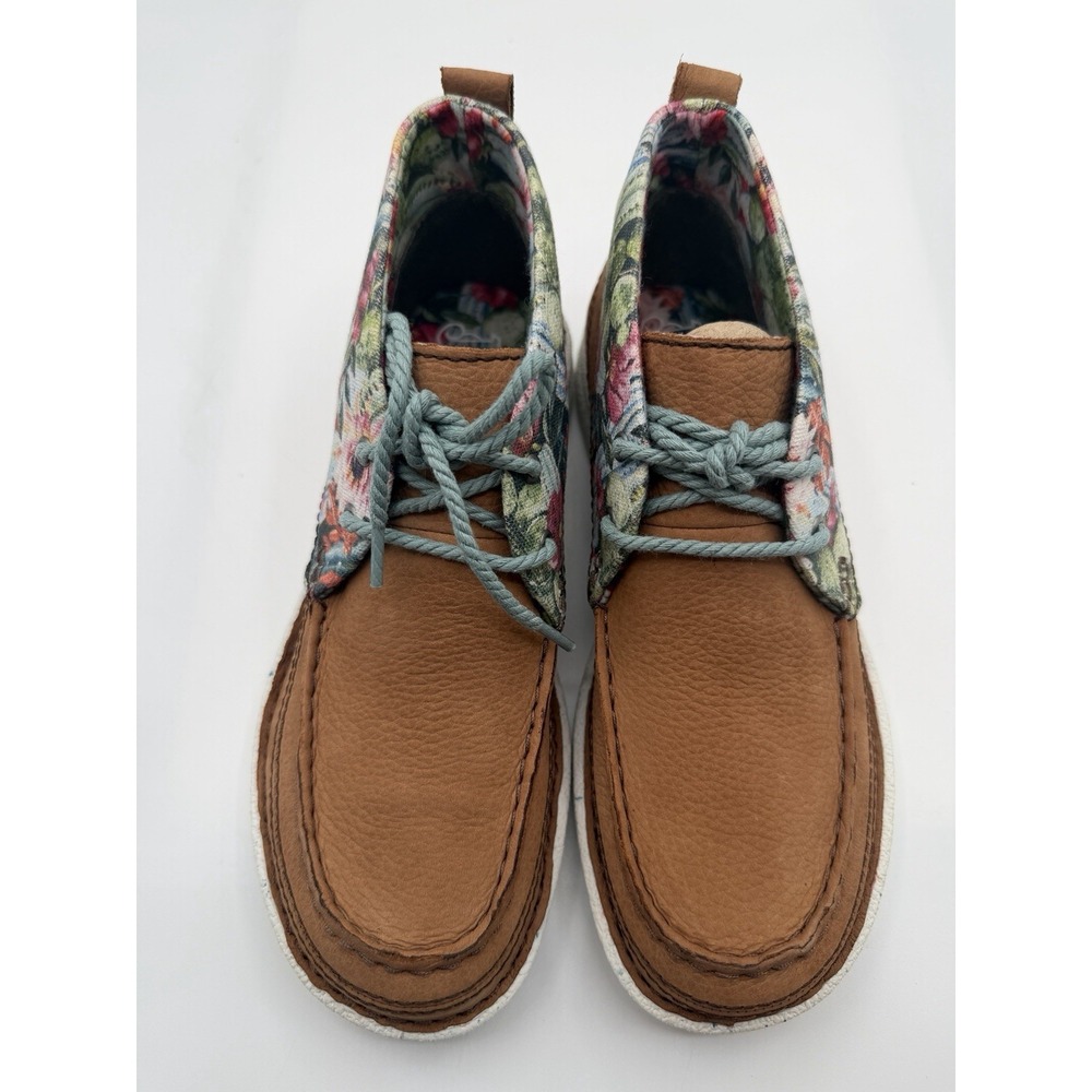 Justin Boots Breezy Chukka Booties,Womens 11, Cactus Floral,Tan,Cowhide Lea - Picture 9 of 14